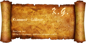 Kummer Gábor névjegykártya