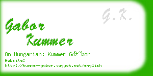 gabor kummer business card